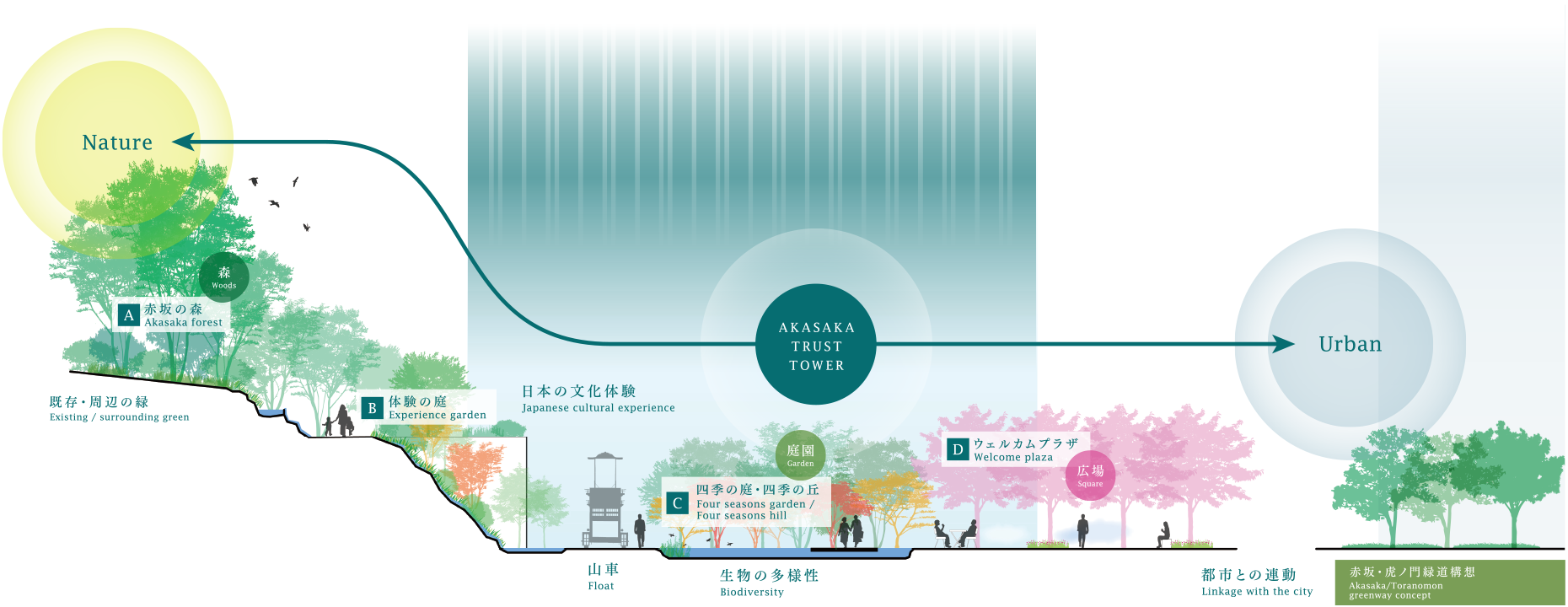 六本木通り側と敷地奥側イメージ