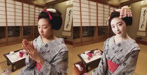 360-degree videos of the daily lives of geisha and maiko, including scenes of their lessons and makeup, will be released one after another. Image