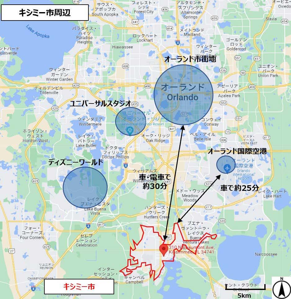 Kissimmee City Area Map Image