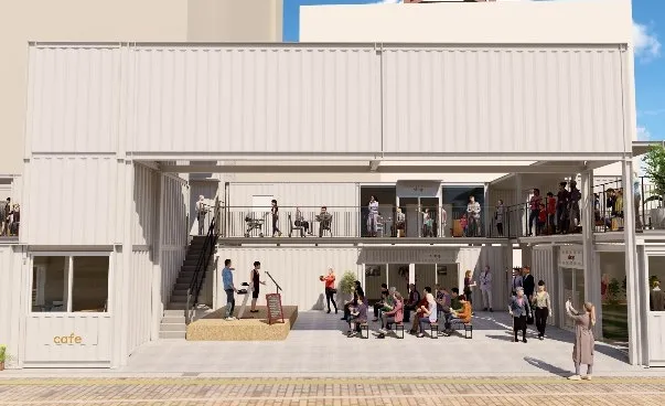 Image of the event plaza in the center of the facility