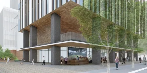 <Image of the plaza space along Heisei Street>